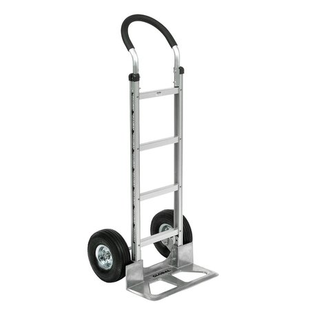 GLOBAL INDUSTRIAL Aluminum Hand Truck Curved Handle, Pneumatic Wheels 168259